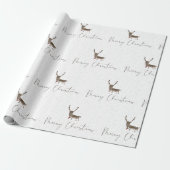 Rendieren - Kerst Schattige Cadeaupapier (Uitgerold)