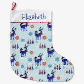 rendieren, kerstbomen en sneeuwvlokken grote kerstsok (Voorkant)