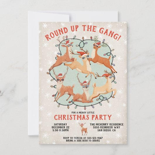 Rendieren kerstfeest voor volwassenen of kinder fe kaart (Voorkant)