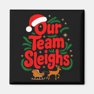 Rendieren Kerstmann Werk Kantoor Ons Team Sleden Magneet