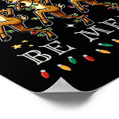 Rendieren lijn dansen en wees vrolijk kerstfeest poster (Hoek)