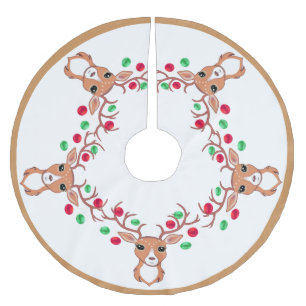 rendieren met kerstballen op wit kerstboom rok