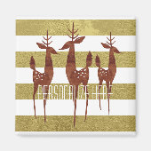 Rendieren midden eeuw goud en wit gestreept magneet (Voorkant)