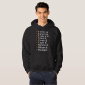 Rendieren Namen Rudolph Sinterklaas Lelijke Kerstm Hoodie (Voorkant volledig)
