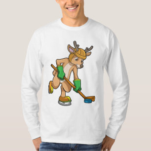 rendieren op ijshockey met een hockey t-shirt