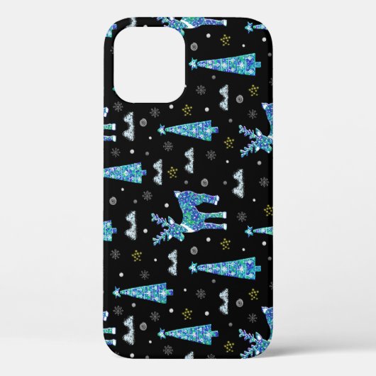 Rendieren, sneeuwvlokken, kerstpatroon Case-Mate iPhone case (Achterkant)