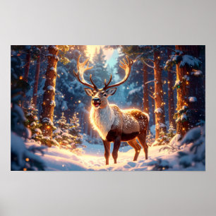 Rendieren van de Kerstman Poster