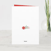 RendierFloral | Poinsettia Pine Bough Happy Feestdagen Kaart (Achterkant)