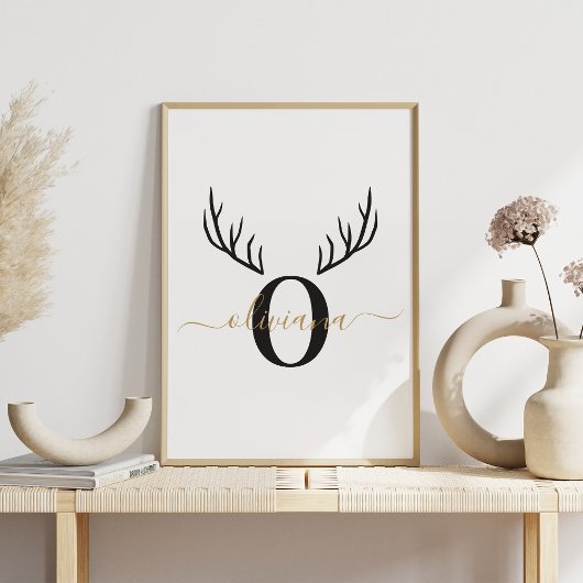 rendiergewei | Elegant monogram kerst Poster