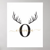 rendiergewei | Elegant monogram kerst Poster (Voorkant)