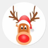 rendiergezicht op ronde sticker (Voorkant)