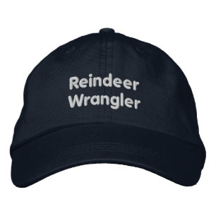 Rendierhoeder Elegante Navy Kleur Kerstavond Geborduurde Pet