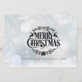 Rendierkerst botanische kreet feestdagenkaart (Voorkant / Achterkant)