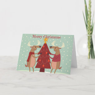 rendierkerst feestdagen kaart