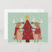  rendierkerst feestdagenkaart (Voorkant / Achterkant)