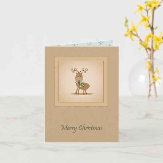  rendierkerst kaart (Gele Bloem)