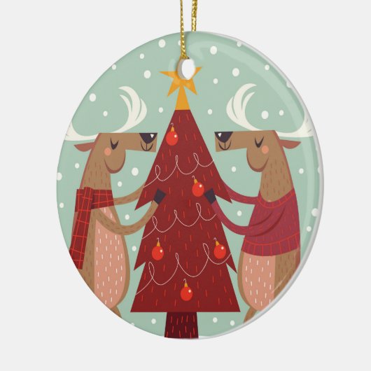  rendierkerst keramisch ornament (Links)