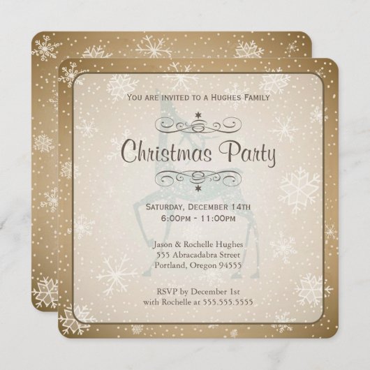  rendierkerstuitnodiging kaart (Voorkant / Achterkant)