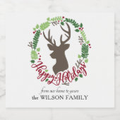 Rendierkrans Mousserende Wijnflesetiketten Sparkling Wijnetiket (Enkel label)