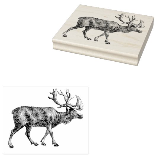 rendierkunststempel rubberstempel (Gestempeld)