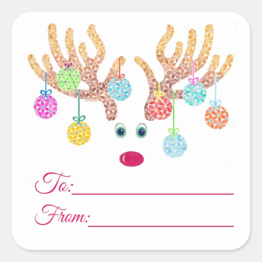 Rendierlabels en sierlabels vierkante sticker (Voorkant)
