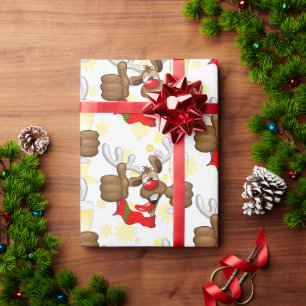 rendierlijk Drink grappig kerstteken Cadeaupapier