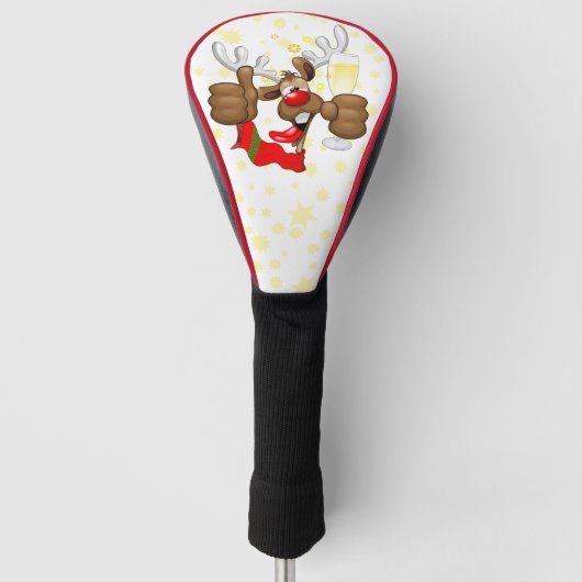 rendierlijk Drink grappig kerstteken Golfheadcover (Voorkant)