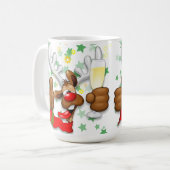 rendierlijk Drink grappig kerstteken Koffiemok (Voorkant links)