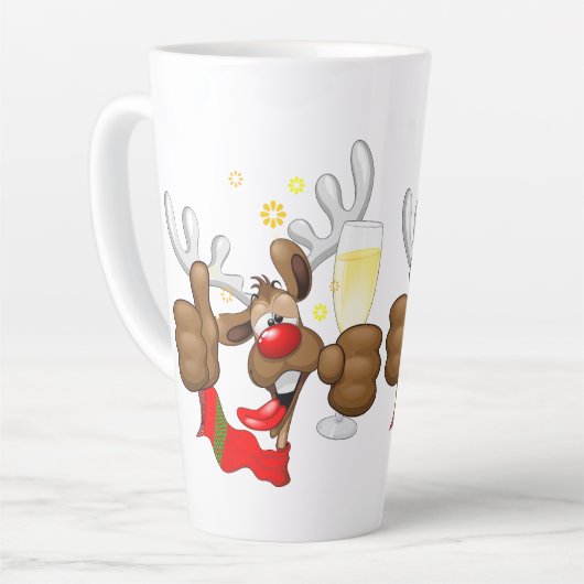 rendierlijk Drink grappig kerstteken Latte Mok (Linkerhoek)