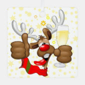 rendierlijk Drink grappig kerstteken Metalen Ornament (Voorkant)