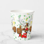 rendierlijk Drink grappig kerstteken Papieren Bekers (Achterkant)