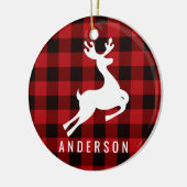 rendiermonogram | Deep Red Buffalo Play Keramisch Ornament (Links)
