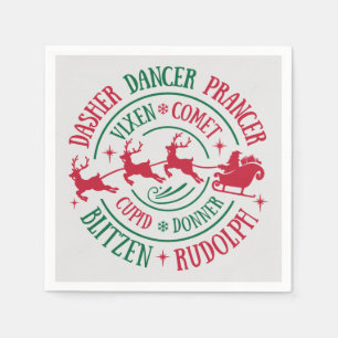 Rendiernamen Ronde Woordkunst Servet