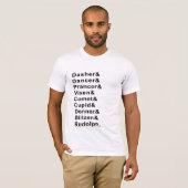 rendiernamen t-shirt (Voorkant volledig)