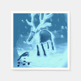 RendierRobin in de sneeuw Servetten