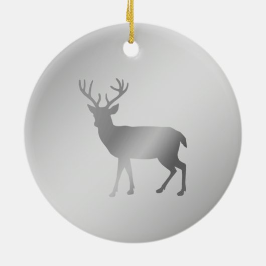 rendiersilhouet op zilvergrijze schoppen keramisch ornament (Achterkant)