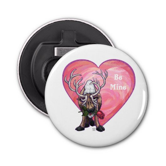 rendierValentijnsdag Button Flesopener (Voorkant)