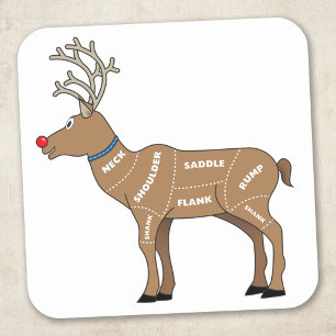rendiervlees voor kerstmis vierkante sticker