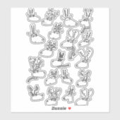 Rendierwinterlijn Feestdagen tekent teken Sticker (Vel)