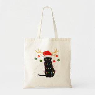 rendierzwarte kat kerstmis L Tote Bag