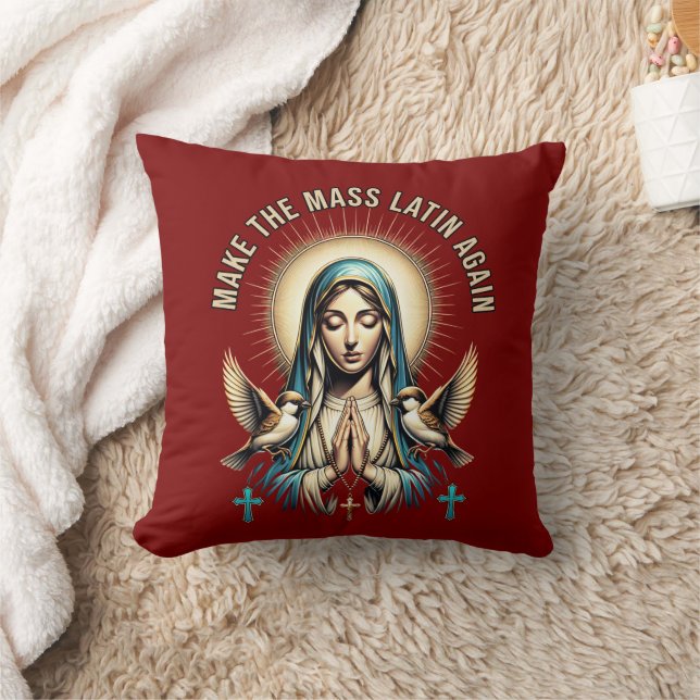 Rendre la messe latine Vierge Marie Coussin (Couverture)