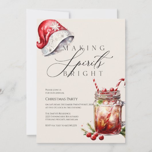 Rendre les esprits Invitations | Fun Noël (Devant)