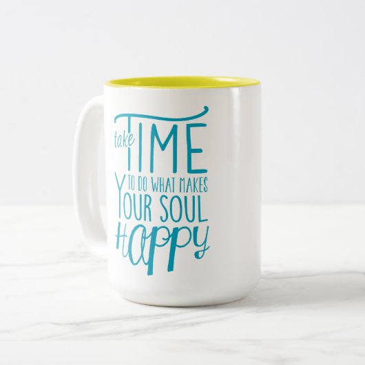 Rendre Votre Âme Joyeuse Mug À Deux Tons (Devant gauche)