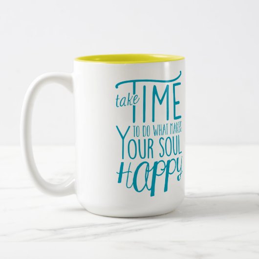 Rendre Votre Âme Joyeuse Mug À Deux Tons (Gauche)