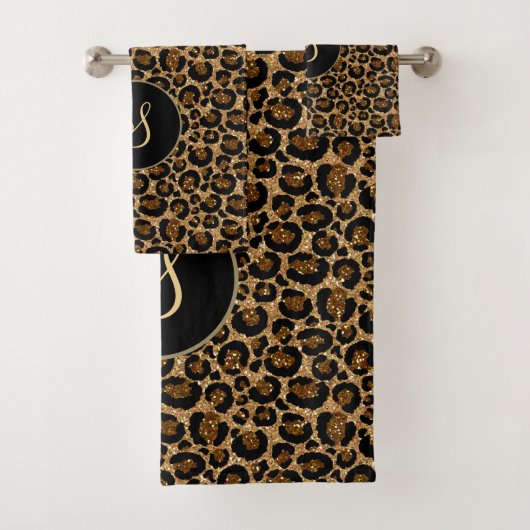 Rendy bladluipdruk met glitters bad handdoek (Insitu)