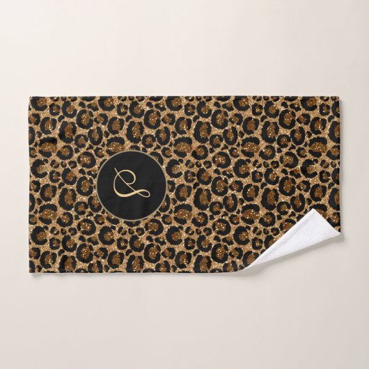 Rendy bladluipdruk met glitters bad handdoek (Handdoek)