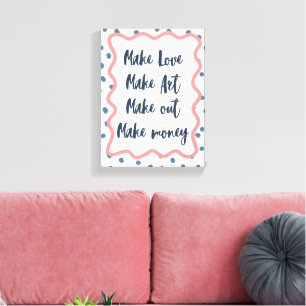 Rendy Girly Y2K esthetische typografie wandkunst  Canvas Afdruk