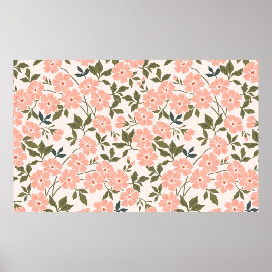 Rendy naadloos  bloempatroon. eindeloze poster (Voorkant)