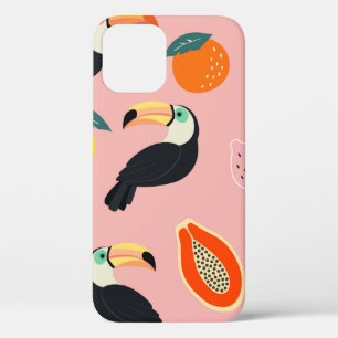 Rendy patroon met abstract tropisch oerwoud iPhone 12 hoesje