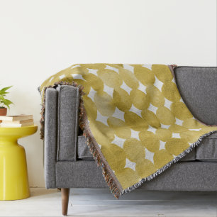 Rendy waterverf gele stippen patroon deken